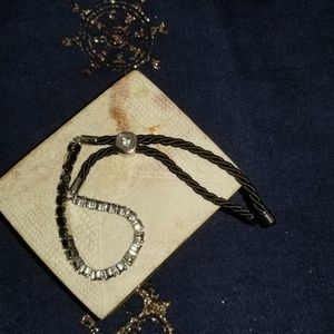 Swarovski Jewelry - Black Czech Crystal & Silk Bracelet Swarovski Jewelry - Black Czech Crystal & Silk Bracelet